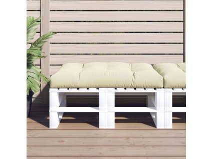 Poduška na palety krémová 120 x 80 x 12 cm textil