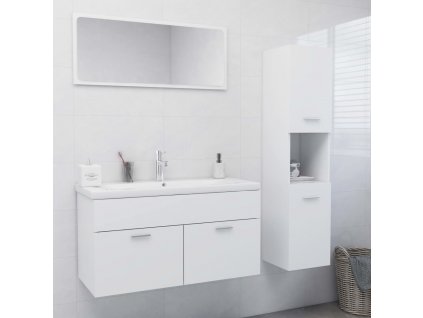 Koupelnová sestava bílá kompozitní dřevo