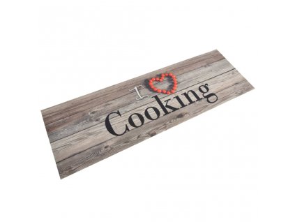 Kuchyňský koberec omyvatelný Vaření šedý 60 x 180 cm samet