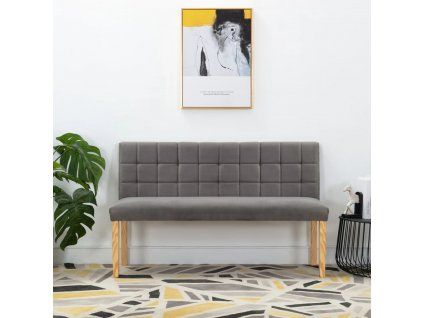 Lavice 140 cm šedá samet 288576