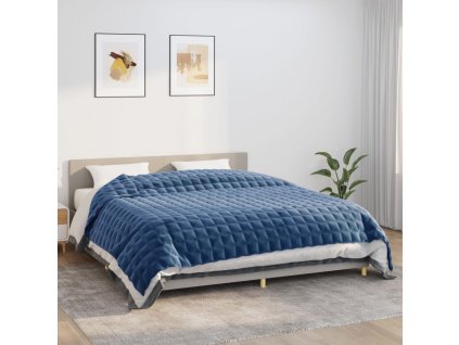 Zátěžová deka modrá 220 x 260 cm 11 kg textil
