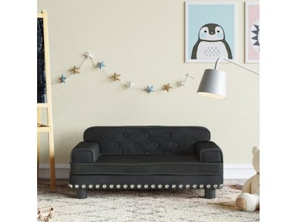 Dětská pohovka černá 70 x 45 x 30 cm samet