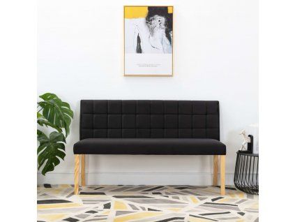 Lavice 140 cm černá samet 288575