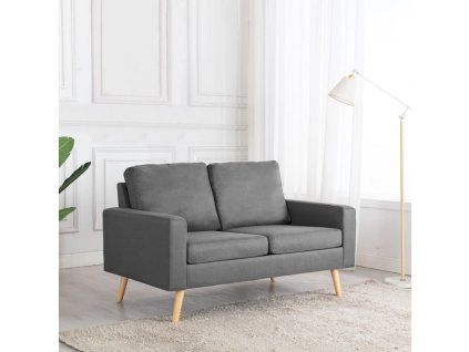 2místná pohovka světle šedá textil 288703