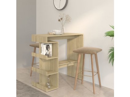 Barový stůl s úložným regálem dub sonoma 100 x 50 x 101,5 cm