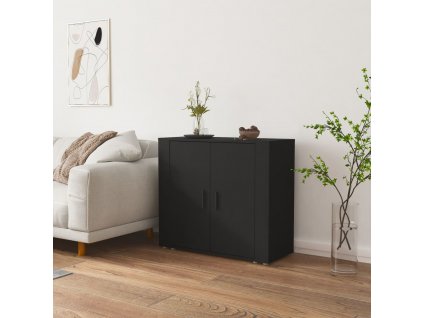 Příborník černý 80x33x70 cm kompozitní dřevo