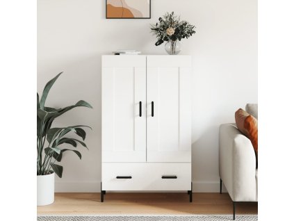 Skříň highboard lesklá bílá 69,5 x 31 x 115 cm kompozitní dřevo