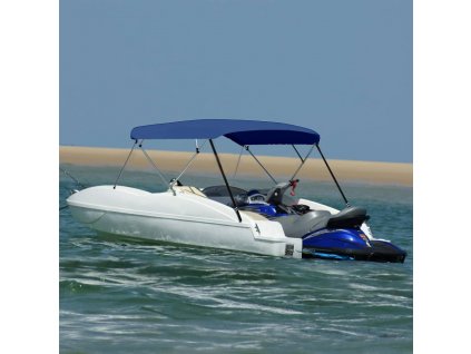 Bimini stříška 4 oblouky námořnická modrá 243x(230–244)x137 cm