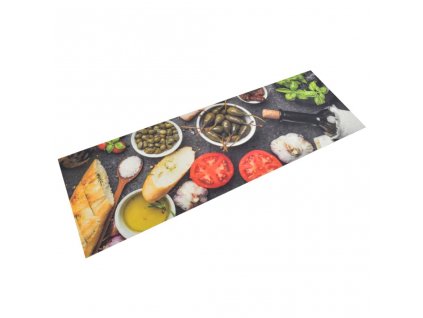 Kuchyňský koberec omyvatelný Víno a jídlo 60 x 180 cm samet