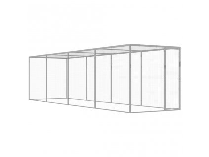 Klec pro kočky 6 x 1,5 x 1,5 m pozinkovaná ocel