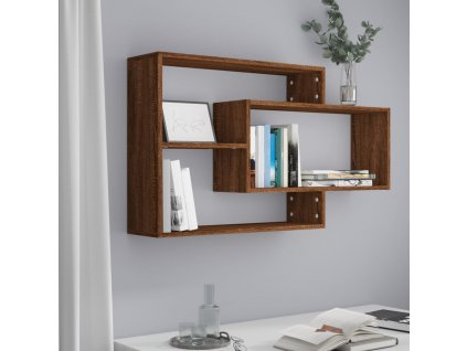 Nástěnná police hnědý dub 104 x 20 x 58,5 cm kompozitní dřevo
