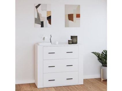 Příborník bílý 80 x 33 x 70 cm kompozitní dřevo