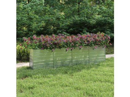 Zahradní vyvýšený záhon 320x40x77 cm pozinkovaná ocel stříbrný