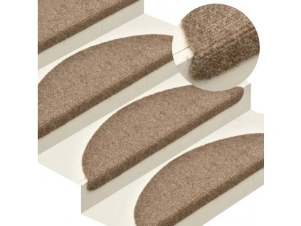 Schodové rohože samolepicí 5 ks 56 x 17 x 3 cm béžové půlkulaté