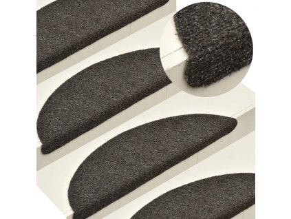 Schodové rohože samolepicí 10 ks 65 x 21 x 4 cm antracitové, půlkulaté, velké