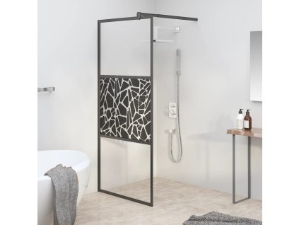Zástěna do průchozí sprchy 80x195 cm ESG / kamenný design černá