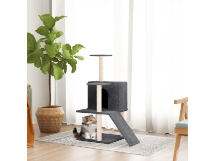 Škrabadlo pro kočky se sisalovými sloupky tmavě šedé 82 cm