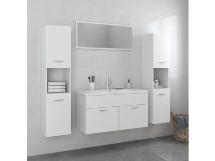 Koupelnová sestava bílá kompozitní dřevo