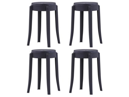 Stohovatelné stoličky 4 ks černé plast