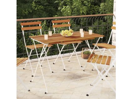 Skládací bistro stůl 100 x 54 x 71 cm masivní akácie a ocel