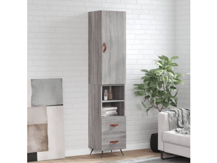 Skříň highboard šedá sonoma 34,5 x 34 x 180 cm kompozitní dřevo