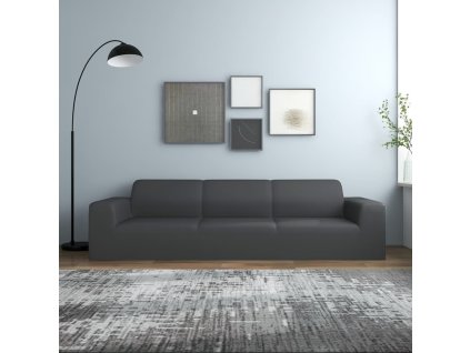 Strečový potah na 4místnou pohovku antracitový polyester žerzej