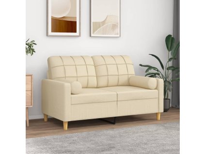 Dekorační polštáře 2 ks krémové Ø 15 x 50 cm textil