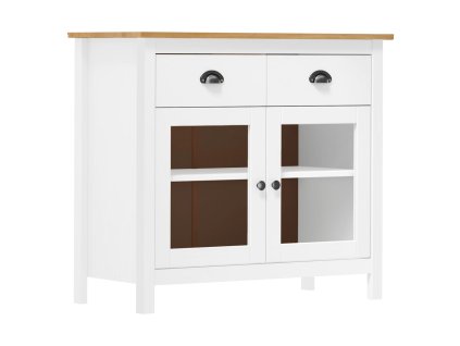 Příborník Hill bílý 90 x 40 x 80 cm masivní borové dřevo