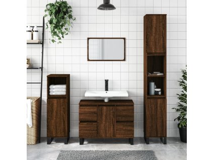 Koupelnová skříňka hnědý dub 30 x 30 x 100 cm kompozitní dřevo