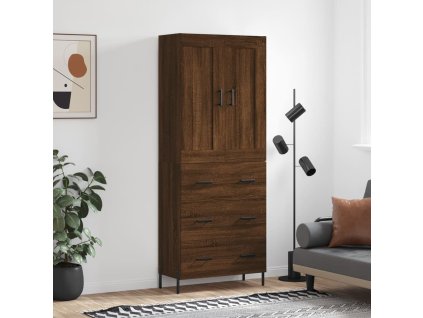 Skříň highboard hnědý dub 69,5 x 34 x 180 cm kompozitní dřevo
