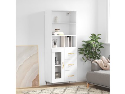 Skříň highboard bílá 69,5 x 34 x 180 cm kompozitní dřevo