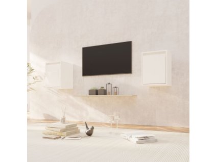 Nástěnné skříňky 2 ks bílé 30x30x40 cm masivní borové dřevo