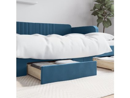 Zásuvky pod postel 2 ks modré kompozitní dřevo a samet