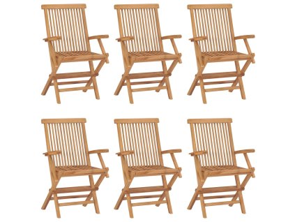 Skládací zahradní židle 6 ks masivní teakové dřevo