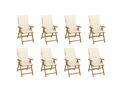 Skládací zahradní židle s poduškami 8 ks masivní akácie