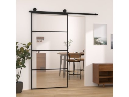 Posuvné dveře s kováním 102,5 x 205 cm ESG sklo a hliník