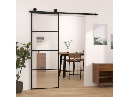 Posuvné dveře s kováním 76x205 cm ESG sklo a hliník