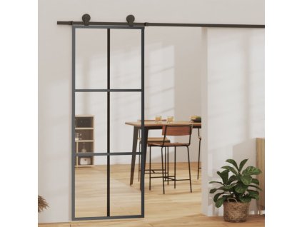 Posuvné dveře s kováním ESG sklo a hliník 76 x 205 cm