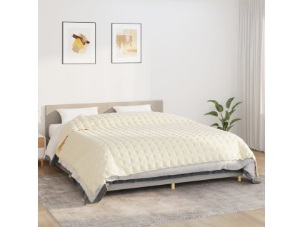 Zátěžová deka světle krémová 235 x 290 cm 11 kg textil