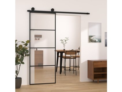 Posuvné dveře s kováním 76x205 cm ESG sklo a hliník
