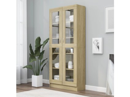 Prosklená skříň dub sonoma 82,5x30,5x185 cm kompozitní dřevo