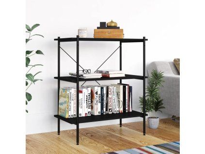 Policový regál se 3 policemi černý 80 x 40 x 92 cm 336339