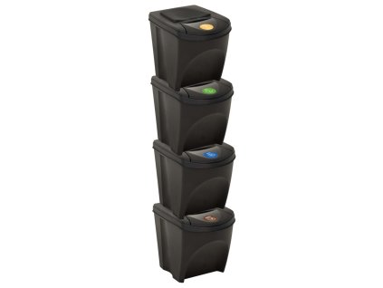 Stohovatelné odpadkové koše 4 ks antracitové 100 l