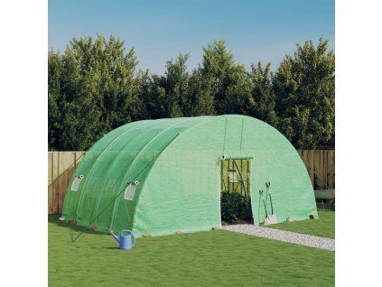 Skleník s ocelovým rámem zelený 24 m² 6x4x2,85 m