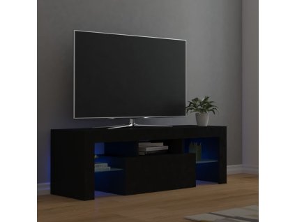 TV skříňka s LED osvětlením černá 120 x 35 x 40 cm