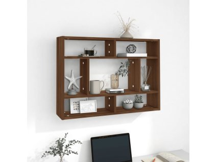 Nástěnná police hnědý dub 75 x 16 x 55 cm kompozitní dřevo