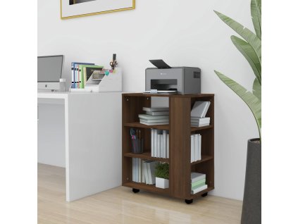 Skříňka na kolečkách hnědý dub 60 x 35 x 75 cm kompozitní dřevo