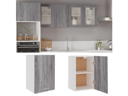 Závěsná skříňka "Lyon" šedá sonoma 39,5 x 31 x 60 cm, dřevěné podlahy