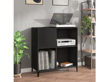 Skříňka na LP desky černá 84,5 x 38 x 89 cm kompozitní dřevo