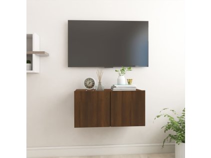 Závěsná TV skříňka hnědý dub 60 x 30 x 30 cm kompozitní dřevo